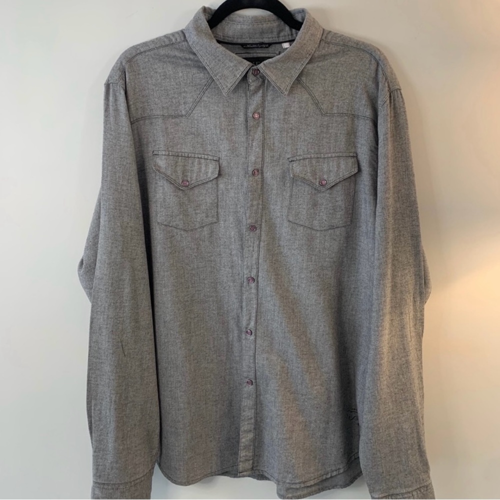 Guess Men’s Gray Button Down Shirt Size XL